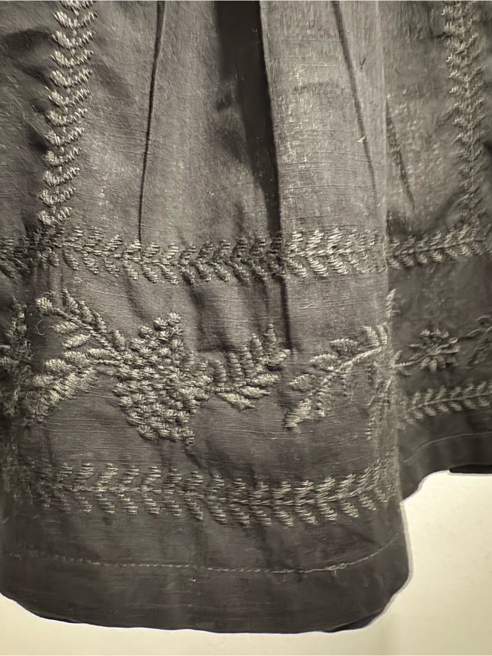 J. CREW Embroidered side- tie Black Mini skirt XS - Picture 9 of 11